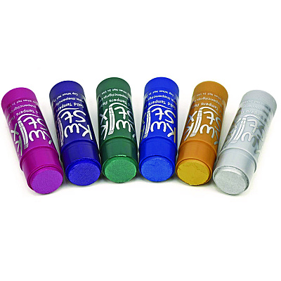 TPG Creations Kwik Stick Tempera Paint, 6 Assorted Metallic Colors, 6/Pack, 12 Packs/Carton (TPG64712)
