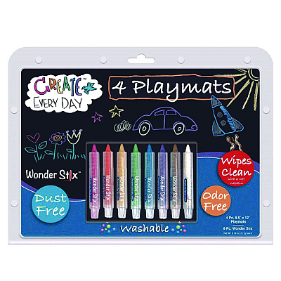 TPG Creations Wonder Stix Playmat Kit, 8 Assorted Pastel Wonderstix and 4 Playmats/Pack, 12 Packs/Carton (TPG64812)