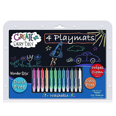 TPG Creations Wonder Stix Playmat Kit, 12 Assorted Pastel Wonderstix and 4 Playmats/Pack, 12 Packs/Carton (TPG64906)
