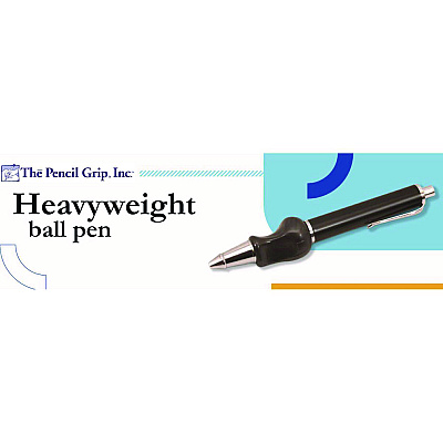 TPG Creations Heavyweight Ball Pen w/The Pencil Grip, Ballpoint Pen, Retractable, Med 0.7 mm, Black Ink, Black/Silver/Navy Barrel, 8/Carton (TPG65108)