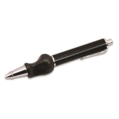 TPG Creations Heavyweight Ball Pen w/The Pencil Grip, Ballpoint Pen, Retractable, Med 0.7 mm, Black Ink, Black/Silver/Navy Barrel, 8/Carton (TPG65108)