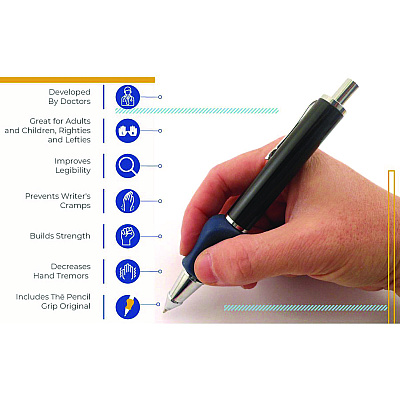 TPG Creations Heavyweight Mechanical Pencil Set w/The Pencil Grip, 2 mm Lead Refills, HB (#2), Black Lead, Black/Navy/Silver Barrel, 8/CT (TPG65208)