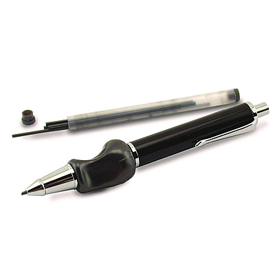 TPG Creations Heavyweight Mechanical Pencil Set w/The Pencil Grip, 2 mm Lead Refills, HB (#2), Black Lead, Black/Navy/Silver Barrel, 8/CT (TPG65208)