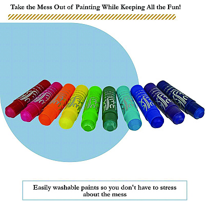 TPG Creations Kwik Stix Tempera Paint Set, 10 Assorted Jewel Tones Colors, 10/Pack, 12 Packs/Carton (TPG67812)