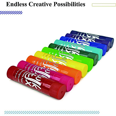 TPG Creations Kwik Stix Tempera Paint Set, 10 Assorted Jewel Tones Colors, 10/Pack, 12 Packs/Carton (TPG67812)