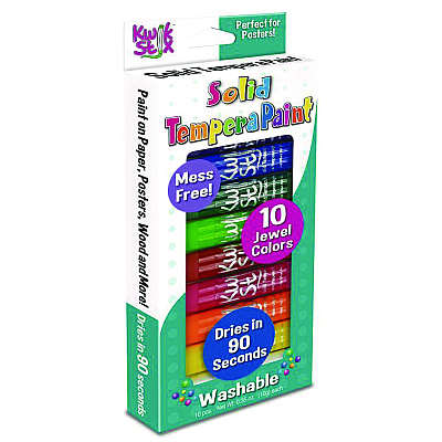 TPG Creations Kwik Stix Tempera Paint Set, 10 Assorted Jewel Tones Colors, 10/Pack, 12 Packs/Carton (TPG67812)