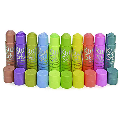 TPG Creations Kwik Stix Tempera Paint Set, 10 Assorted Pastel Colors, 10/Set, 12 Sets/Carton (TPG68012)