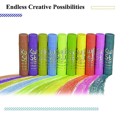 TPG Creations Kwik Stix Tempera Paint Set, 10 Assorted Pastel Colors, 10/Set, 12 Sets/Carton (TPG68012)