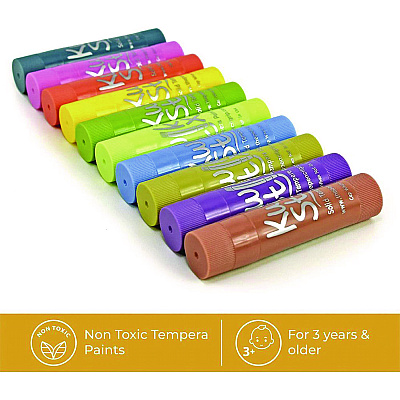 TPG Creations Kwik Stix Tempera Paint Set, 10 Assorted Pastel Colors, 10/Set, 12 Sets/Carton (TPG68012)