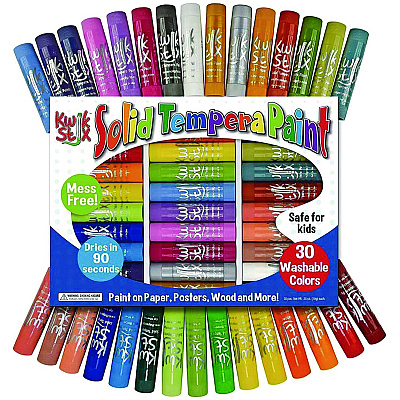 TPG Creations Kwik Stix Tempera Paint Set, 30 Assorted Colors, 30/Pack, 6 Packs/Carton (TPG68106)