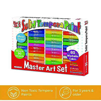 TPG Creations Kwik Stix Tempera Paint Set, 60 Assorted Colors, 60/Pack, 3 Packs/Carton (TPG69003)