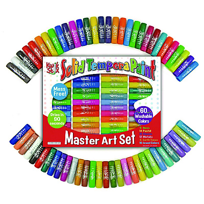 TPG Creations Kwik Stix Tempera Paint Set, 60 Assorted Colors, 60/Pack, 3 Packs/Carton (TPG69003)