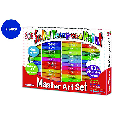 TPG Creations Kwik Stix Tempera Paint Set, 60 Assorted Colors, 60/Pack, 3 Packs/Carton (TPG69003)