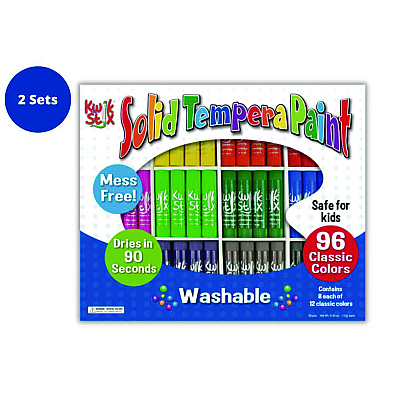 TPG Creations Kwik Stix Tempera Paint Set, 12 Assorted Colors, 96/Pack, 2 Packs/Carton (TPG69602)