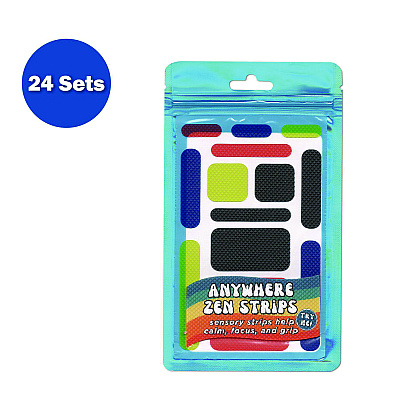 TPG Creations Anywhere Zen Strips, Bumpy, Assorted Primary Colors 13/Set, 24 Sets/Carton (TPG88024)