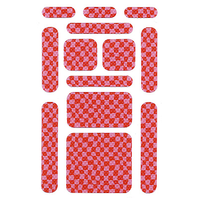 TPG Creations Anywhere Zen Strips, Bumpy Checkered, Pink/Red, 13/Set, 24 Sets/Carton (TPG88424)