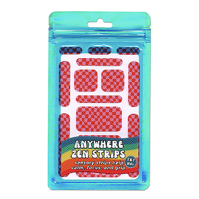 TPG Creations Anywhere Zen Strips, Bumpy Checkered, Pink/Red, 13/Set, 24 Sets/Carton (TPG88424)