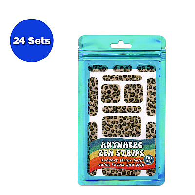 TPG Creations Anywhere Zen Strips, Sandy Cheetah Print, Assorted Colors, 13/Set, 24 Sets/Carton (TPG88524)