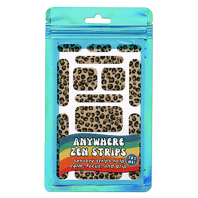 TPG Creations Anywhere Zen Strips, Sandy Cheetah Print, Assorted Colors, 13/Set, 24 Sets/Carton (TPG88524)