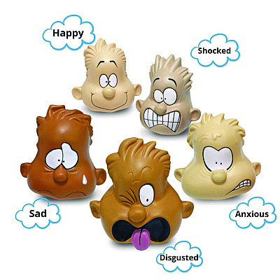 TPG Creations Feeling Heads Expression Set, Assorted Colors, 5/Set, 10 Sets/Carton (TPG89510)