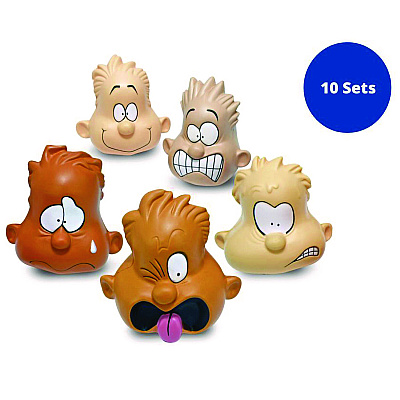 TPG Creations Feeling Heads Expression Set, Assorted Colors, 5/Set, 10 Sets/Carton (TPG89510)