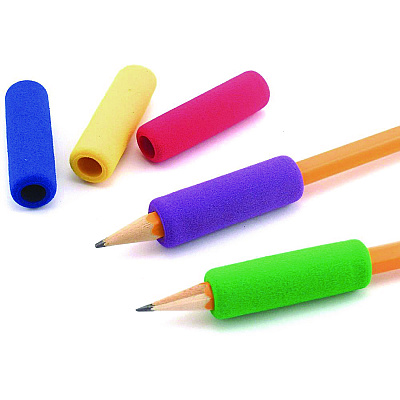 TPG Creations Foam Pencil Grip, 0.5" Long, Assorted Colors, 600/Carton (TPG164600)