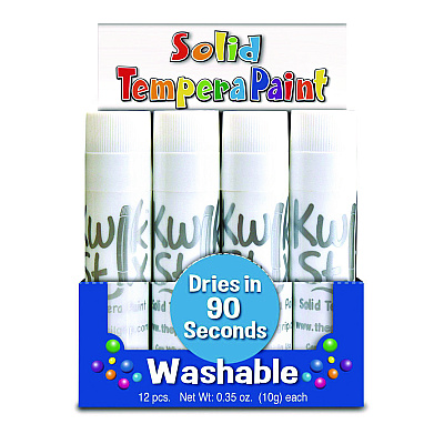 TPG Creations Kwik Stix Single Color Pack, 0.7" x 3.5", White, 12/Pack, 12 Packs/Carton (TPG6009012)