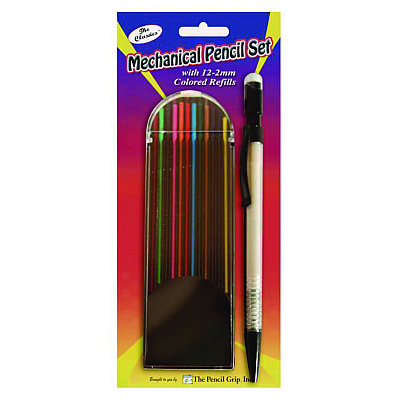 TPG Creations Mechanical Color Pencil Set, 2 mm, 12 Assorted Lead Refills, Gray Barrel, 72/Carton (TPG33072)