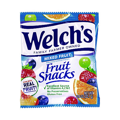 Welch's Fruit Snacks, Mixed Fruit, 0.9 oz Pouch, 40/Box (WELPIM94068)
