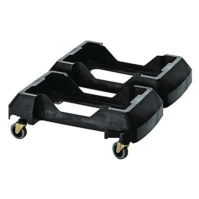 Alpine Rectangular Trash Can Dolly, 200 lb Capacity, 8.2 x 24.4 x 15.7, Black (ALHALP477DOLLY)