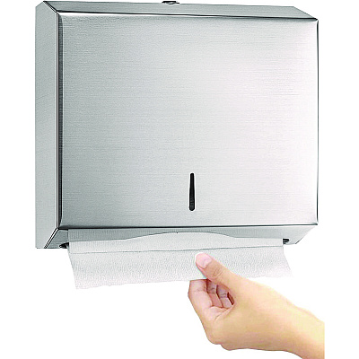 Alpine Horizontal C-Fold/Multi-Fold Paper Towel Dispenser, 10.2 x 4 x 11.2, Brushed Nickel (ALHALP481)