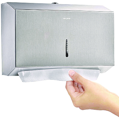 Alpine Horizontal C-Fold/Multi-Fold Paper Towel Dispenser, 7.08 x 3.93 x 10.82, Brushed Nickel (ALHALP481S)