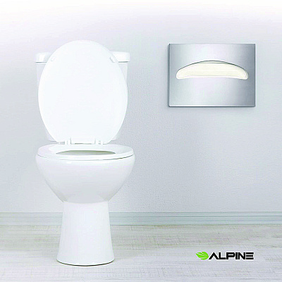 Alpine Stainless Steel Brushed Half-Fold Toilet Seat Cover Dispenser, 15.7 x 2 x 11.8 (ALHALP483)