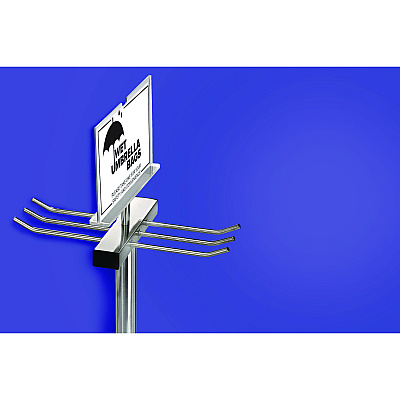 Alpine Wet Umbrella Bag Wrapper Stand with 100 Long Bags, Stainless Steel, 12 x 12 x 48, Silver (ALHALP489)