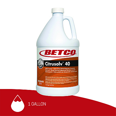 Betco Citrusolv 40 HD Degreaser, Citrus Scent, 1 gal Bottle, 4/Carton (BET2110400)