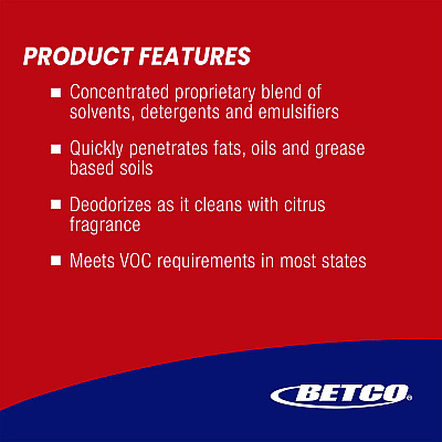 Betco Citrusolv 40 HD Degreaser, Citrus Scent, 1 gal Bottle, 4/Carton (BET2110400)