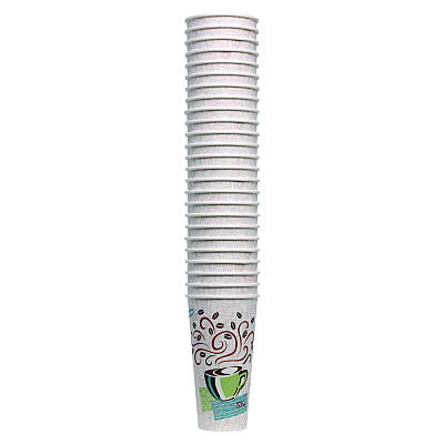 Dixie PerfecTouch Paper Hot Cups, 20 oz, Coffee Haze Design, 25/Pack (DXE5320CDPK)