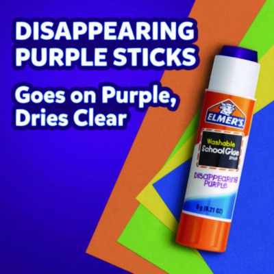 Elmer's Disappearing Purple School Glue Stick, 0.21 oz, Dries Clear, 8/Pack (EPIE1591E1560)
