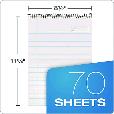 TOPS Color Notepads, Wide/Legal Rule, Orchid Cover, 70 White 8.5 x 11.75 Sheets (TOP99710)