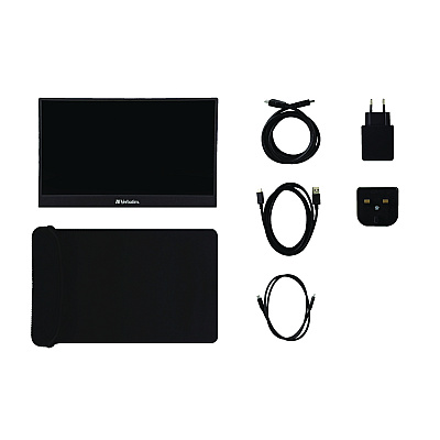 Verbatim Portable Touchscreen Monitor, 17.3" Widescreen, IPS Panel, 1920 Pixels x 1080 Pixels (49593)