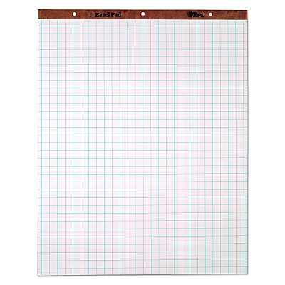 TOPS Easel Pads, Quadrille Rule (1 sq/in), 27 x 34, White, 50 Sheets, 4/Carton (TOP7900)