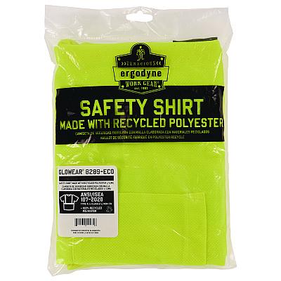 ergodyne GloWear 8289-ECO Class 2 Recycled Hi-Vis T-Shirt, 4X-Large, Lime (EGO21538)