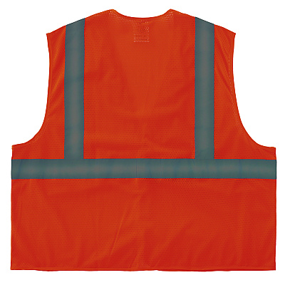 ergodyne GloWear 8205HL-ECO Class 2 Recycled Hi-Vis Vest, Mesh, Polyester, Large/X-Large, Orange (EGO21995)