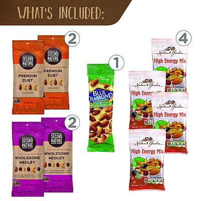 Snack Box Pros Healthy Mixed Nuts Snack Box, 18 Assorted Snacks/Box (GRR70000046)