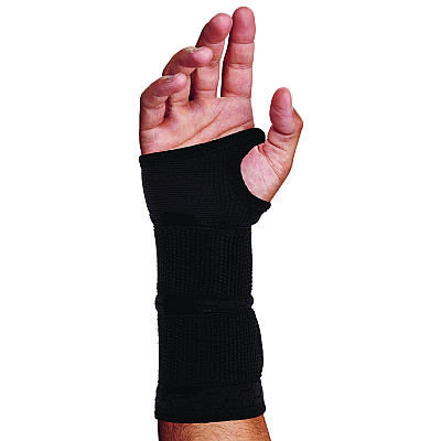 ergodyne ProFlex 685 Wrist Support Sleeve - Double Strap, Small, Fits Left Hand/Right Hand, Black (EGO16616)