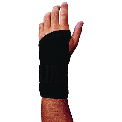 ergodyne ProFlex 4005 Wrist Brace Support with Single Strap, Small, Fits Left Hand, Black (EGO70140)