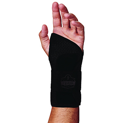ergodyne ProFlex 4005 Wrist Brace Support with Single Strap, X-Large, Fits Left Hand, Black (EGO70143)