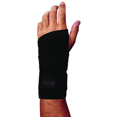 ergodyne ProFlex 4015 Wrist Brace Support with Double Strap, Large, Fits Left Hand, Black (EGO70150)