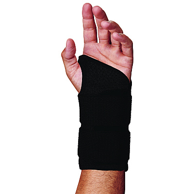 ergodyne ProFlex 4015 Wrist Brace Support with Double Strap, Large, Fits Left Hand, Black (EGO70150)