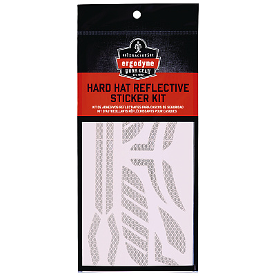 ergodyne Skullerz 8961 Reflective Hard Hat and Safety Helmet Sticker Kit, 18 Assorted Stickers, White (EGO61100)